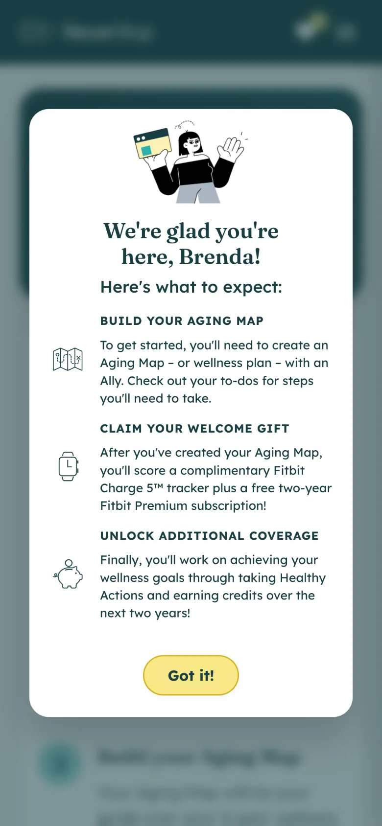 NeverStop welcome screen.